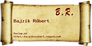 Bajzik Róbert névjegykártya