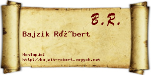 Bajzik Róbert névjegykártya